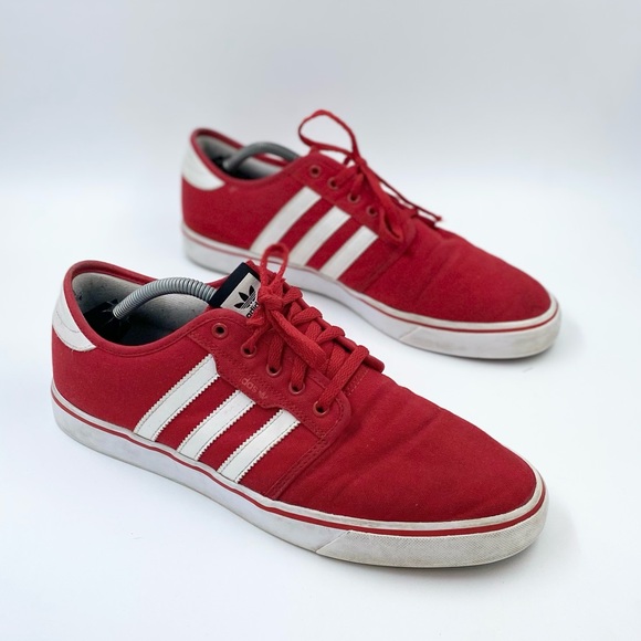 adidas Shoes Adidas Mens Seeley Scarlet Aq8529 Red Canvas Shoes